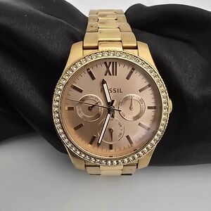 FOSSIL Scarlette Women's Rose Gold Stainless Steel Watch Roman Numeral Quartz